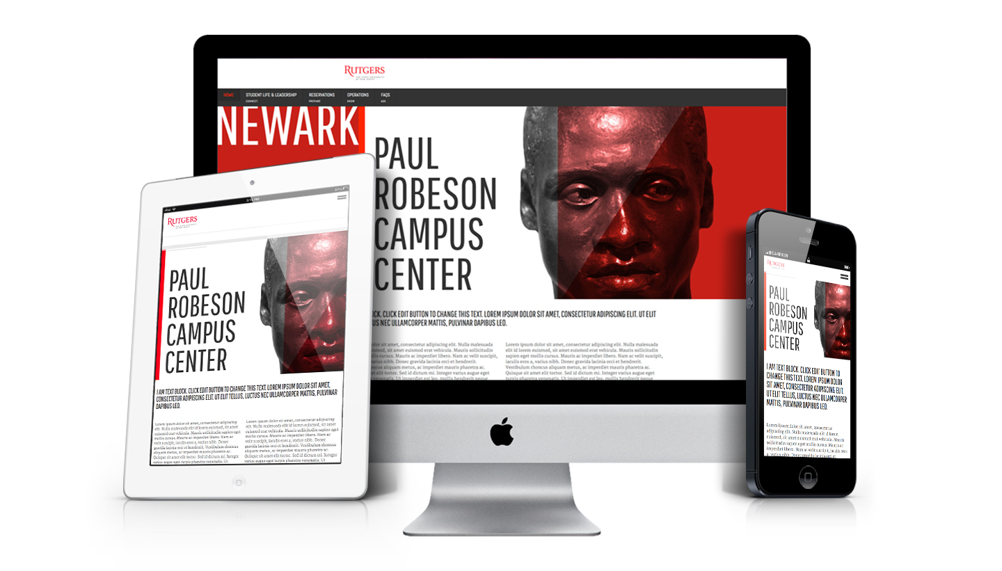 Rutgers University Paul Robeson Campus Center photo of responsive website