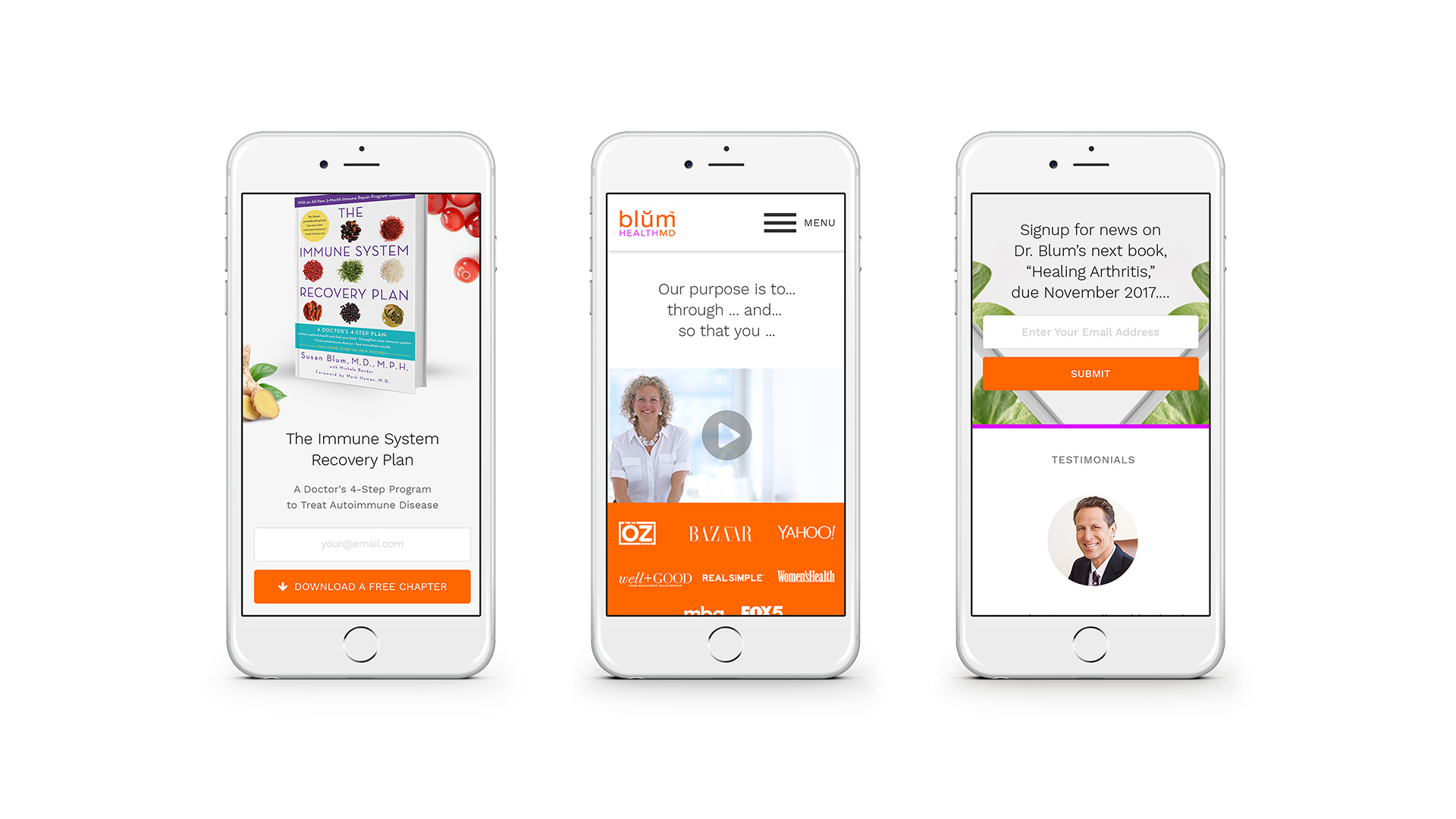 Blum Health MD Website Design iPhone