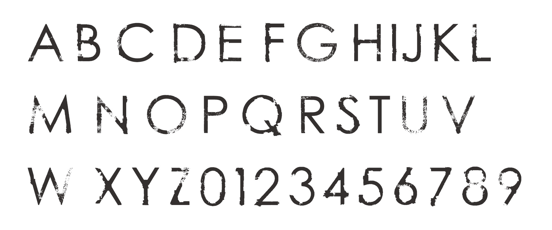 From The Source Font Design Alphabet Distressed Typography