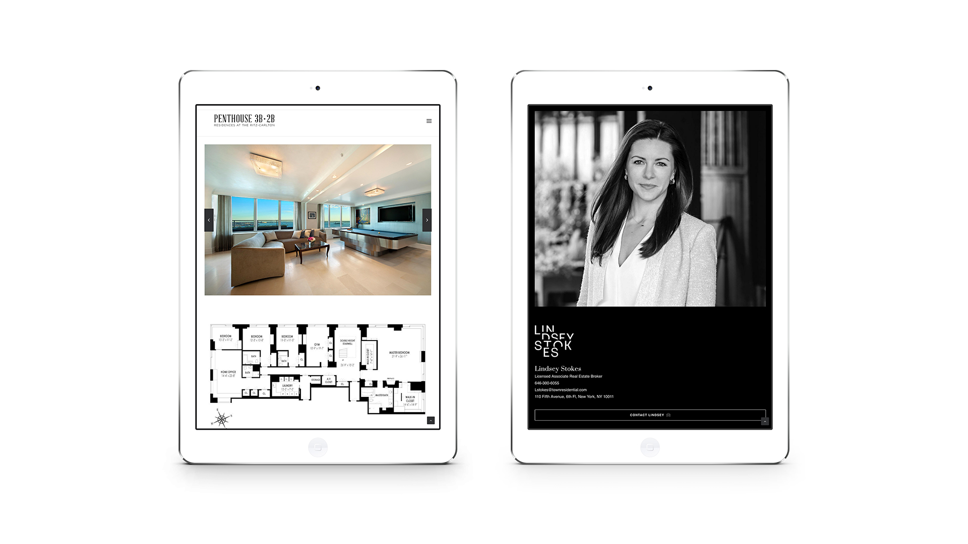 Lindsey Stokes Website on iPad