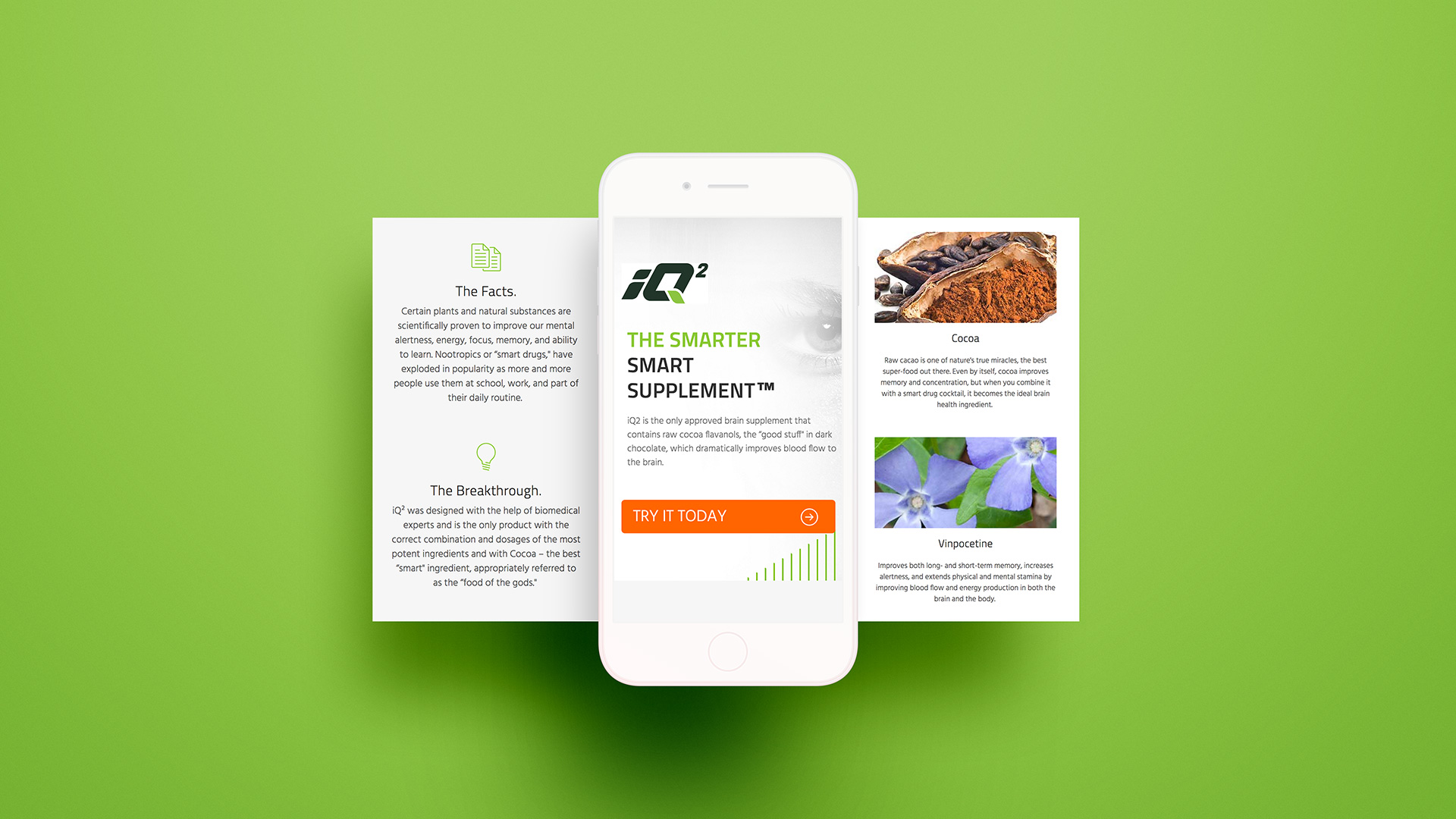 iQ2 Nootropics Website Design iPhone